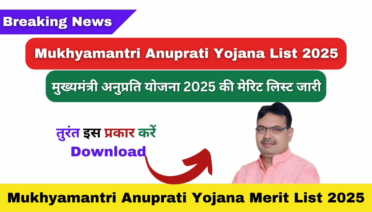 Mukhyamantri Anuprati Yojana Merit List 2025