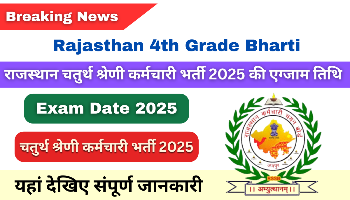 Rajasthan 4th Grade Bharti Exam Date 2025